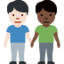 Emoji Dua lelaki berpegangan tangan: ton kulit cerah dan ton kulit gelap pada X / Twitter