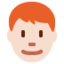 Emoji Lelaki: ton kulit cerah dan rambut merah pada X / Twitter