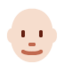 Mann: helle Hautfarbe, Glatze-Emoji auf X / Twitter