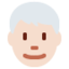 Emoji Pria: warna kulit cerah, rambut putih di X / Twitter