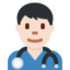 Emoji Professionnel de la santé : peau claire sur X / Twitter