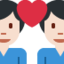 Couple with Heart: Man, Man, Light Skin Tone emoji on X / Twitter