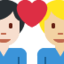 อีโมจิ คู่รัก: ผู้ชาย ผู้ชาย โทนผิวสีขาว และ โทนผิวสีขาวเหลือง บน X / Twitter