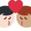 Kiss: Man, Man, Light Skin Tone, Medium Skin Tone emoji on X / Twitter