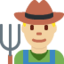 Emoji Petani lelaki: ton kulit sederhana cerah pada X / Twitter