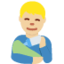 Emoji Uomo che allatta: carnagione abbastanza chiara su X / Twitter