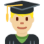 Man Student: Medium-Light Skin Tone emoji on X / Twitter