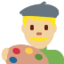 Künstler: mittelhelle Hautfarbe-Emoji auf X / Twitter