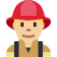 Emoji Pompiere uomo: carnagione abbastanza chiara su X / Twitter