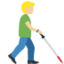 Man with White Cane Facing Right: Medium-Light Skin Tone emoji on X / Twitter