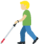 Man with White Cane: Medium-Light Skin Tone emoji on X / Twitter