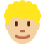 Man: Medium-Light Skin Tone, Curly Hair emoji on X / Twitter