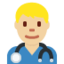 Arzt: mittelhelle Hautfarbe-Emoji auf X / Twitter