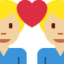 Emoji Coppia con cuore: uomo, uomo e carnagione abbastanza chiara su X / Twitter