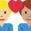 Couple with Heart: Man, Man, Medium-Light Skin Tone, Medium Skin Tone emoji on X / Twitter