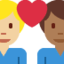 Emoji Cặp đôi với trái tim: đàn ông, đàn ông, màu da sáng trung bình, màu da tối trung bình trên X / Twitter