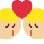 Emoji Cium: lelaki, lelaki dan ton kulit sederhana cerah pada X / Twitter