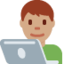 Emoji Ahli teknologi pria: warna kulit sedang di X / Twitter