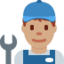Mechaniker: mittlere Hautfarbe-Emoji auf X / Twitter