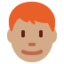 Emoji Uomo: carnagione olivastra e capelli rossi su X / Twitter
