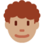 Mann: mittlere Hautfarbe, lockiges Haar-Emoji auf X / Twitter