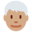 Man: Medium Skin Tone, White Hair emoji on X / Twitter