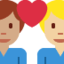 Couple with Heart: Man, Man, Medium Skin Tone, Medium-Light Skin Tone emoji on X / Twitter