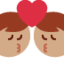 Emoji Bisou : homme, homme et peau légèrement mate sur X / Twitter