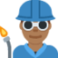 Emoji Operaio: carnagione abbastanza scura su X / Twitter
