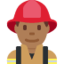 Emoji Ahli bomba lelaki: ton kulit sederhana gelap pada X / Twitter