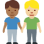 Men Holding Hands: Medium-Dark Skin Tone, Medium-Light Skin Tone emoji on X / Twitter