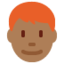 Man: Medium-Dark Skin Tone, Red Hair emoji on X / Twitter