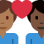 X / Twitter üzerinde Kalpli çift: erkek erkek orta koyu cilt tonu koyu cilt tonu emojisi