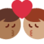 Kiss: Man, Man, Medium-Dark Skin Tone, Medium Skin Tone emoji on X / Twitter