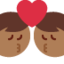 Emoji Bisou : homme, homme et peau mate sur X / Twitter