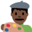 Emoji Artiste homme : peau foncée sur X / Twitter