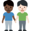 Emoji Dua lelaki berpegangan tangan: ton kulit gelap dan ton kulit cerah pada X / Twitter