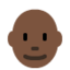 Man: Dark Skin Tone, Bald emoji on X / Twitter