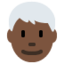 X / Twitter üzerinde Erkek: koyu cilt tonu beyaz saç emojisi