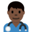 Emoji Pekerja kesihatan lelaki: ton kulit gelap pada X / Twitter