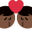 Emoji Beijo: homem, homem e pele escura no X / Twitter