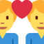 Emoji Coppia con cuore: uomo e uomo su X / Twitter