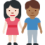 Emoji Femme et homme se tenant la main : peau claire et peau mate sur X / Twitter