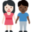 Woman and Man Holding Hands: Light Skin Tone, Dark Skin Tone emoji on X / Twitter