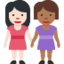 Women Holding Hands: Light Skin Tone, Medium-Dark Skin Tone emoji on X / Twitter