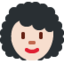 Woman: Light Skin Tone, Curly Hair emoji on X / Twitter