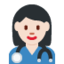 Emoji Pekerja kesehatan wanita: warna kulit cerah di X / Twitter