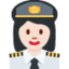 Emoji Juruterbang wanita: ton kulit cerah pada X / Twitter