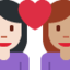 อีโมจิ คู่รัก: ผู้หญิง ผู้หญิง โทนผิวสีขาว และ โทนผิวสีเหลือง บน X / Twitter