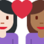 อีโมจิ คู่รัก: ผู้หญิง ผู้หญิง โทนผิวสีขาว และ โทนผิวสีแทน บน X / Twitter
